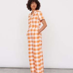 Lazy Oaf Orange Juice Gingham Jumpsuit Medium-Large size 12